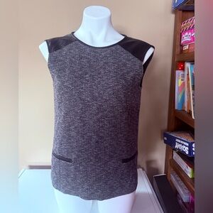 Theory Black Top with Leather Details